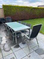Tuinset 8 stoelen tafel 2m x 1m, Jardin & Terrasse, Ensembles de jardin, Chaise, Enlèvement, Utilisé, 8 places