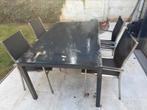 Tuinset 4 stoelen en tafek, Tuin en Terras, Ophalen, 4 zitplaatsen, Gebruikt, Eettafel