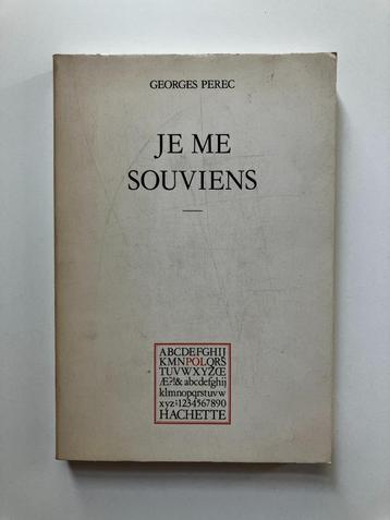 Georges Perec - Je me souviens (Hachette, 1978) beschikbaar voor biedingen