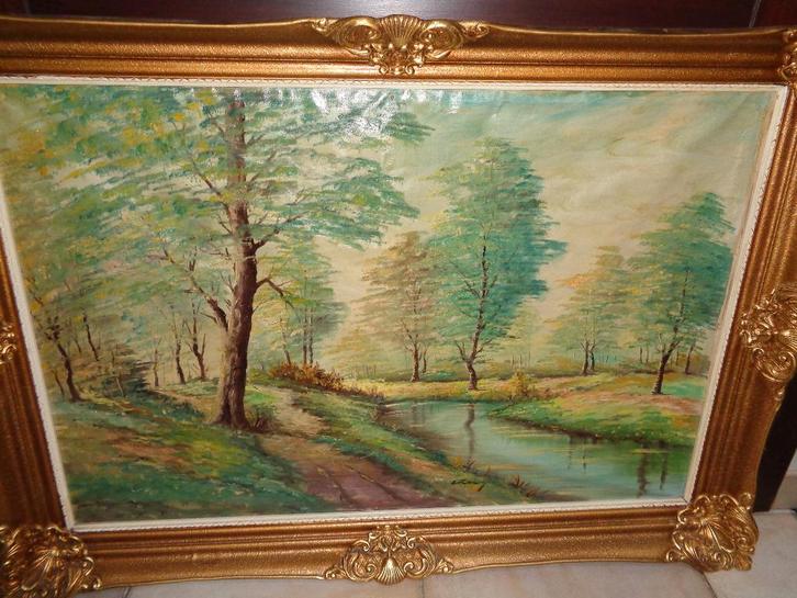 *Ray - Grote mooie schilderij - Vermeld in ARTO, PIRON..., Antiek en Kunst, Kunst | Schilderijen | Klassiek, Ophalen of Verzenden