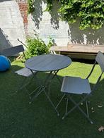 Grijze bistroset, Tuin en Terras, Ophalen, Zo goed als nieuw, Eettafel, Tuinset