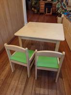 Tafel en 2 stoelen Louwen houtbewerking, Kinderen en Baby's, Ophalen, Gebruikt, Tafel(s) en Stoel(en)