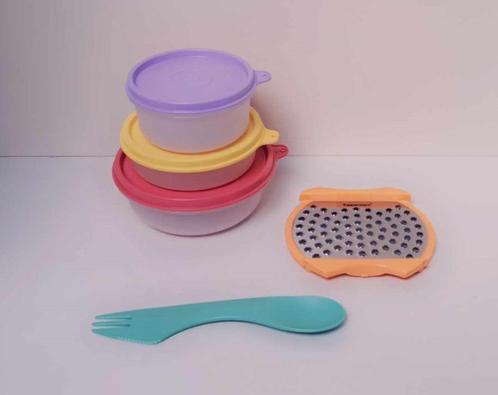 Tupperware Repas Bébé « Bol Espace + Râpe + Couvert », Maison & Meubles, Cuisine| Tupperware, Neuf, Récipient ou Bol, Jaune, Vert