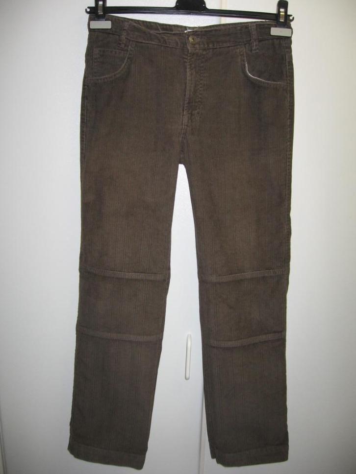 Donkerbruin, fijne velours broek, 164, Kinderen en Baby's, Kinderkleding | Maat 164, Zo goed als nieuw, Broek, Ophalen of Verzenden