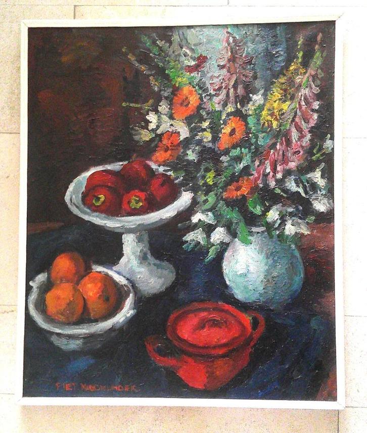 Gevarieerd Stilleven - Piet Middelhoek (1930-2004), Antiek en Kunst, Kunst | Schilderijen | Klassiek, Ophalen of Verzenden