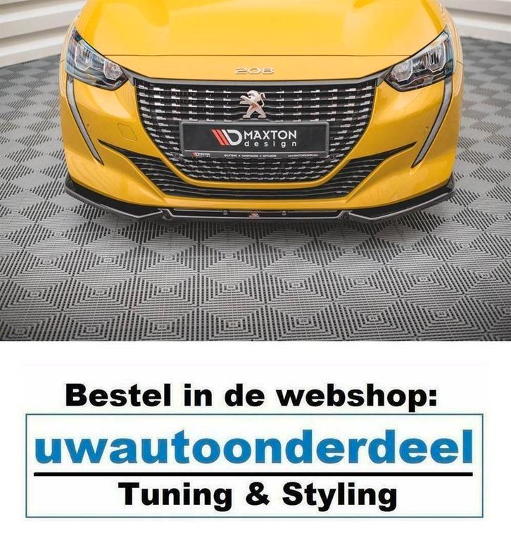 Maxton Spoiler Voorspoiler Lip Splitter Voor Peugeot 208 MK2, Auto diversen, Tuning en Styling, Verzenden