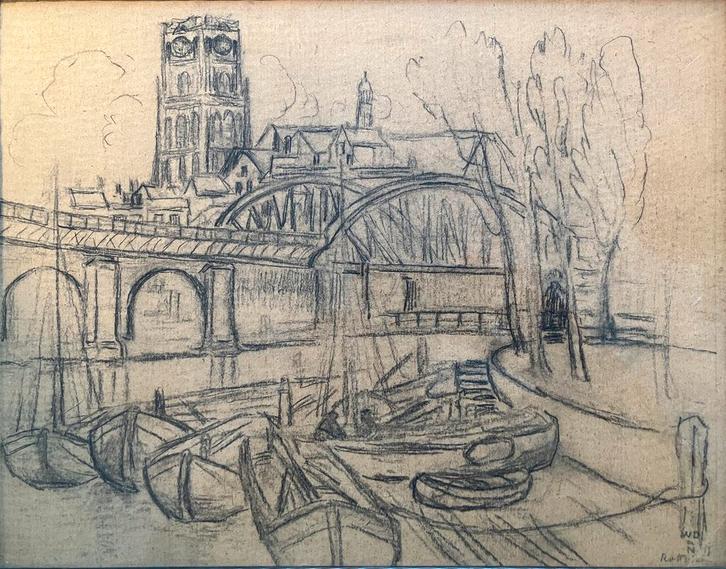 Houtskooltekening William Degouve de Nuncques (1867-1935), Antiek en Kunst, Kunst | Tekeningen en Fotografie, Ophalen