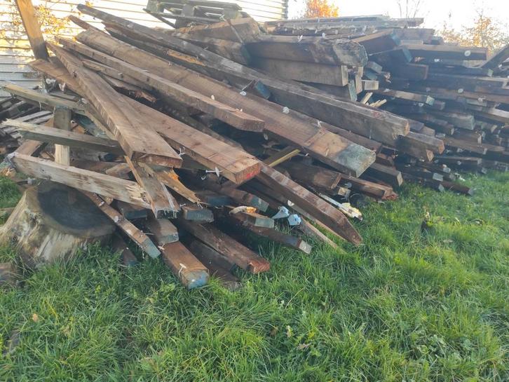 Houten balken, Tuin en Terras, Brandhout, Ophalen