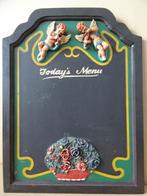 Curiosités tableau de menu avec anges assiette de pub 34x44, Enlèvement ou Envoi