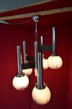 plafondlamp Mazzega-stijl met Murano glazen kappen, Ophalen of Verzenden, Zo goed als nieuw