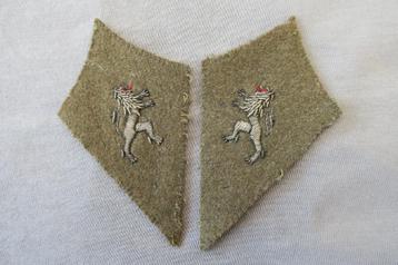 ABBL ww2 : Coins de col candidat officier ERM (pour capote)  beschikbaar voor biedingen