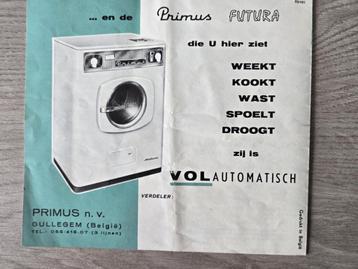 Oude folder Primus futura wasmachine  beschikbaar voor biedingen