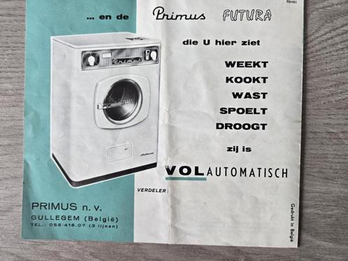 Oude folder Primus futura wasmachine, Verzamelen, Elektronische Apparatuur, Witgoed, Ophalen of Verzenden