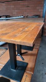 4x 80/80 massief houten tafels var horeca cafe bruin, Ophalen of Verzenden