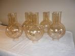 5 glazen lampekappen lampenkappen bobeches crème-kleur, Crème, Ophalen of Verzenden