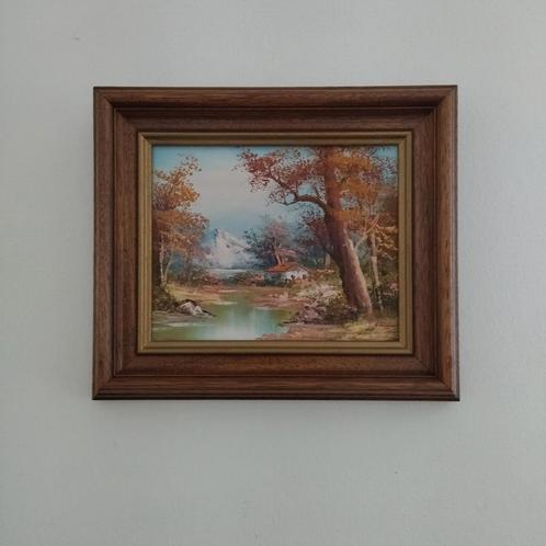 Tafel, olieverf. L. Harding, Antiek en Kunst, Kunst | Schilderijen | Klassiek, Ophalen of Verzenden