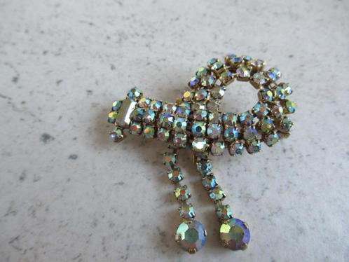 broche-aurora borealis-jaren 30-buisjessluiting-VINTAGE, Handtassen en Accessoires, Antieke sieraden, Broche, Verguld, Ophalen of Verzenden
