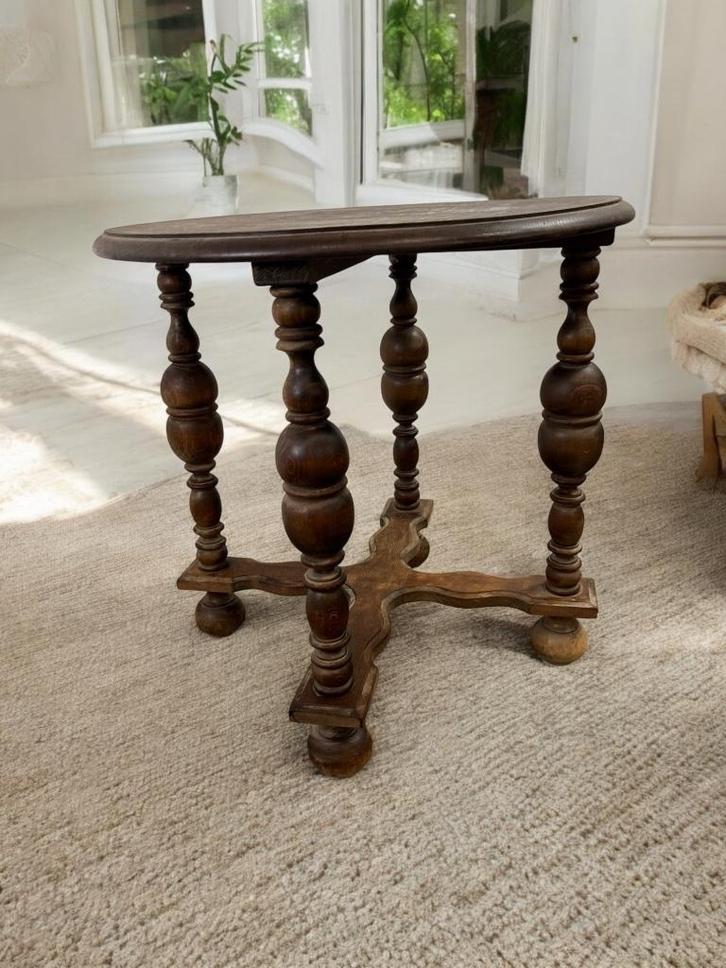 vintage houten bijzettafel / etagere / plantentafel, Antiek en Kunst, Curiosa en Brocante, Ophalen of Verzenden