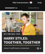 Originele prijs 17 Mei 2x staanplaats Harry Styles Amsterdam, Tickets & Billets, Événements & Festivals, Deux personnes