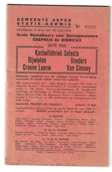Programma boekje Asper statie 1961 beschikbaar voor biedingen