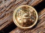 oude goudkleurige brandweerknop (pompiers), jaren 50-60, Ophalen of Verzenden