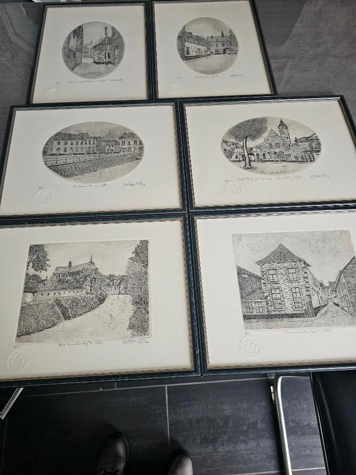 Etsen  Andre Wellens, Antiek en Kunst, Kunst | Schilderijen | Klassiek, Ophalen of Verzenden