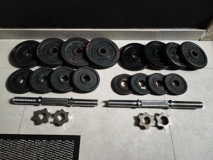 30kg Halterset (30mm), Sport en Fitness, Fitnessmaterialen, Gebruikt, Halterset, Armen, Benen, Borst, Buik, Rug, Ophalen
