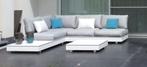 Witte tuinlounge (corian) te koop, Ophalen, Overige materialen, 6 zitplaatsen, Bank