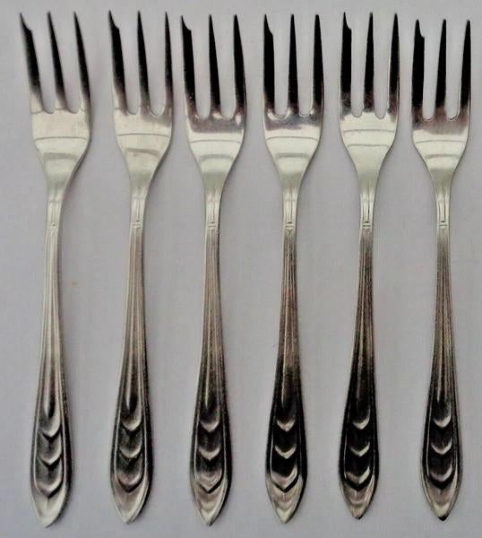 Sola GZ 83 Lot de 6 fourchettes à gâteau et à pâtisserie 11,, Envoi, Comme neuf, Inox ou Chrome, Ensemble de couverts