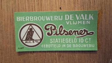 Etiket Bierbrouwerij De Valk-Van Nieuwkuyk Pilsener