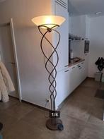 Koperen vloerlamp, Ophalen, Gebruikt, Glas, Klassiek, landelijk, vintage