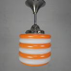 Art Deco hanglamp met oranje strepen, jaren 30, Enlèvement ou Envoi