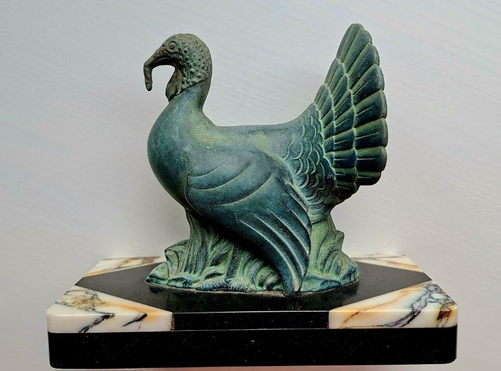 Bronzen kalkoen - Franse Art Deco - 9 x 15 x 18, Ophalen