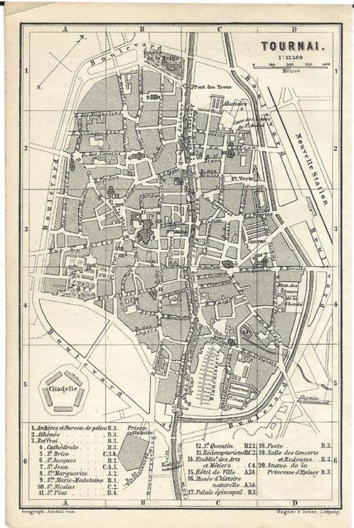 1878 - Tournai / plan de la ville, Livres, Atlas & Cartes géographiques, Enlèvement ou Envoi