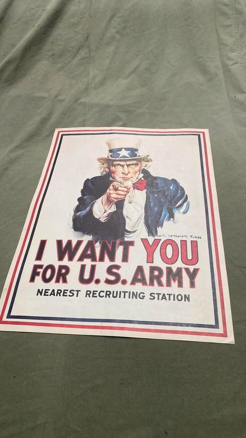 Vieille affiche « Je te veux pour nous. Armée", Collections, Posters & Affiches, Comme neuf, Enlèvement ou Envoi