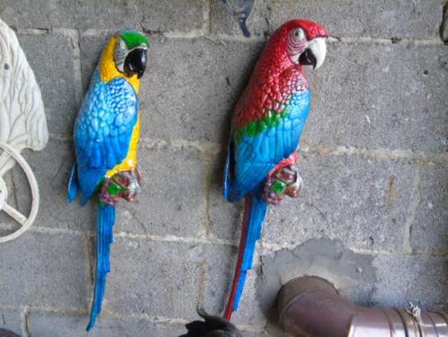 gietijzeren wandpapegaai in kleuren, om uit te kiezen, Tuin en Terras, Tuinwanddecoratie, Nieuw, Ophalen