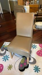 2 lederen taupe stoelen, Ophalen, Gebruikt, Leer, Twee