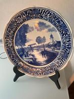 Delfts groot blauw bord op staander, Antiek en Kunst, Ophalen of Verzenden