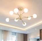 2 stuks Design zandgouden plafondlamp met melkwit glas, Ophalen, Nieuw, Glas