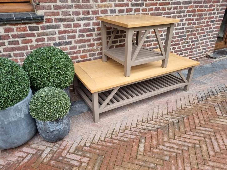 Eiken salontafel/bijzettafel, Huis en Inrichting, Tafels | Salontafels, Zo goed als nieuw, Ophalen of Verzenden