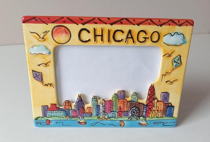 Keramisch fotokadertje ‘Chicago’ Luke-A-Take, Huis en Inrichting, Woonaccessoires | Lijsten, Zo goed als nieuw, Minder dan 50 cm