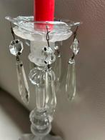 Romantische kandelaar met glazen prisma’s, Antiek en Kunst, Ophalen, Glas