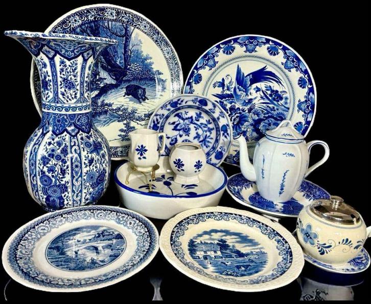Lot Déco Boch Delft Porcelaine de Paris Limoges Maastricht +, Antiek en Kunst, Antiek | Keramiek en Aardewerk, Ophalen