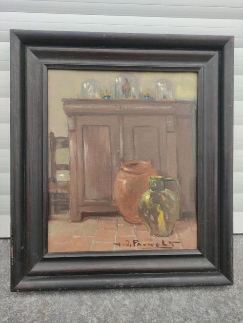 huile sur toile signe joseph pauwels, Antiek en Kunst, Kunst | Schilderijen | Klassiek, Ophalen of Verzenden