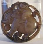 Amulet Serpentine -Beschermend -Monkey & Elefant Ø-5cm., Verzenden, Nieuw