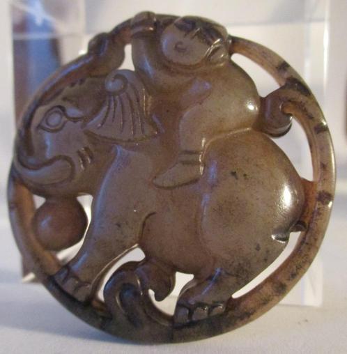 Amulet Serpentine -Beschermend -Monkey & Elefant Ø-5cm., Handtassen en Accessoires, Overige Accessoires, Nieuw, Verzenden