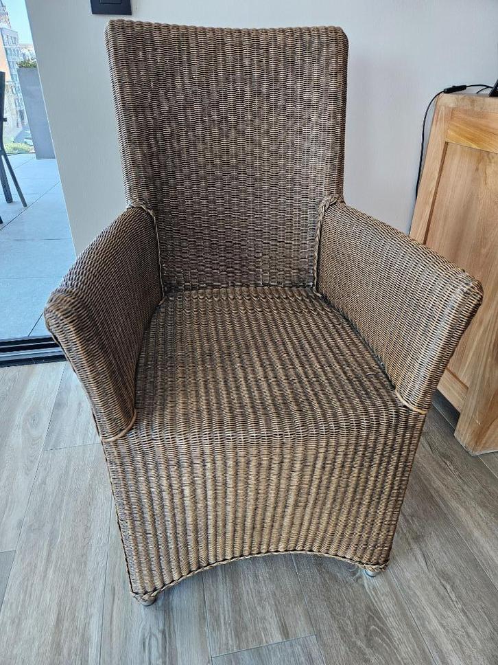 Eetkamerstoelen, Huis en Inrichting, Stoelen, Gebruikt, Vijf, Zes of meer stoelen, Riet of Rotan, Bruin, Ophalen