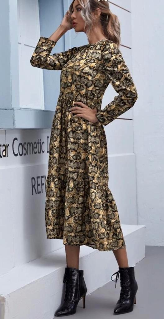 Jurk maat L, Kleding | Dames, Jurken, Nieuw, Maat 42/44 (L), Beige, Ophalen of Verzenden