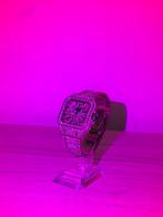 Cartier skeleton full iced out moissanite, Staal, Staal, Polshorloge, Ophalen of Verzenden