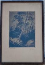 Eau forte entrée du bois signe jos delfosse, Antiek en Kunst, Kunst | Etsen en Gravures, Ophalen of Verzenden